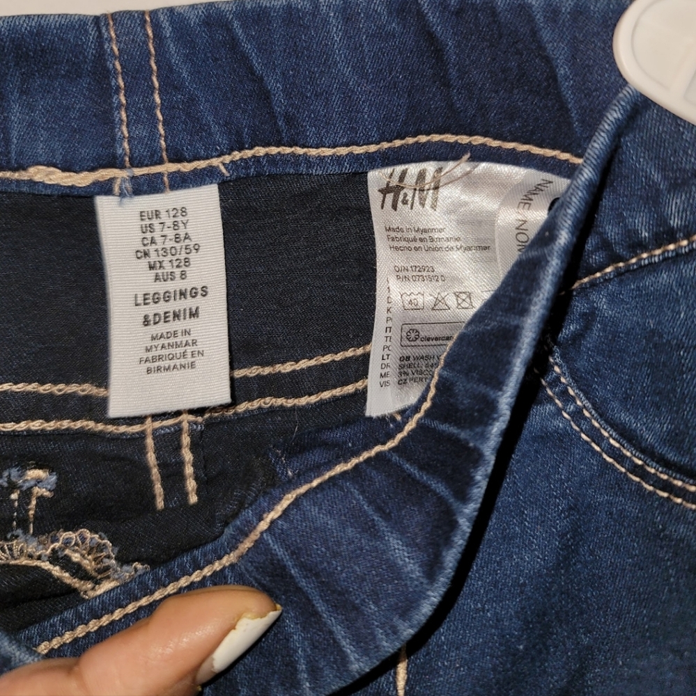 H&M dark blue jeans/jeggings girls size 7-8